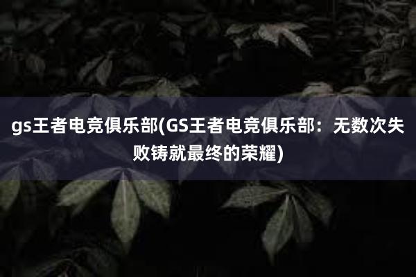 gs王者电竞俱乐部(GS王者电竞俱乐部：无数次失败铸就最终的荣耀)