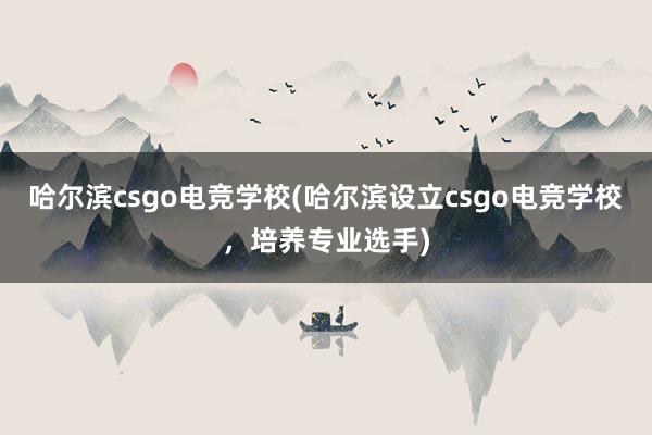 哈尔滨csgo电竞学校(哈尔滨设立csgo电竞学校，培养专业选手)