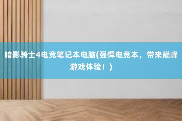 暗影骑士4电竞笔记本电脑(强悍电竞本，带来巅峰游戏体验！)