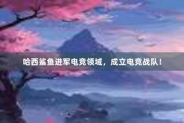 哈西鲨鱼进军电竞领域，成立电竞战队！