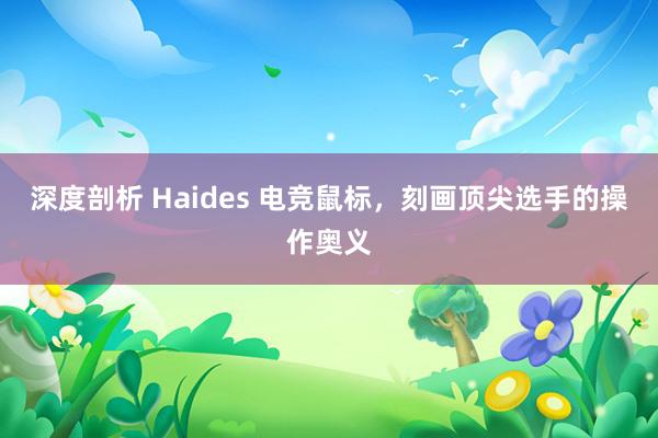 深度剖析 Haides 电竞鼠标，刻画顶尖选手的操作奥义