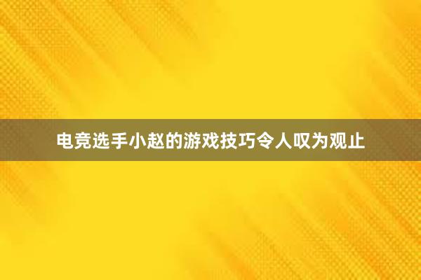 电竞选手小赵的游戏技巧令人叹为观止