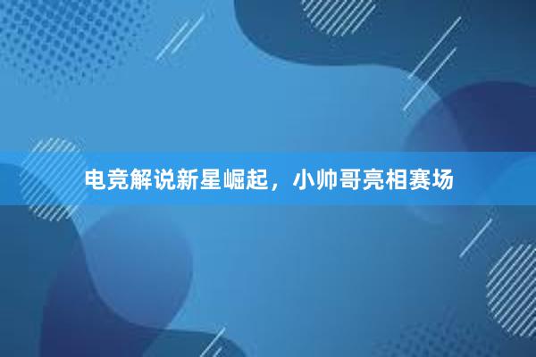 电竞解说新星崛起，小帅哥亮相赛场